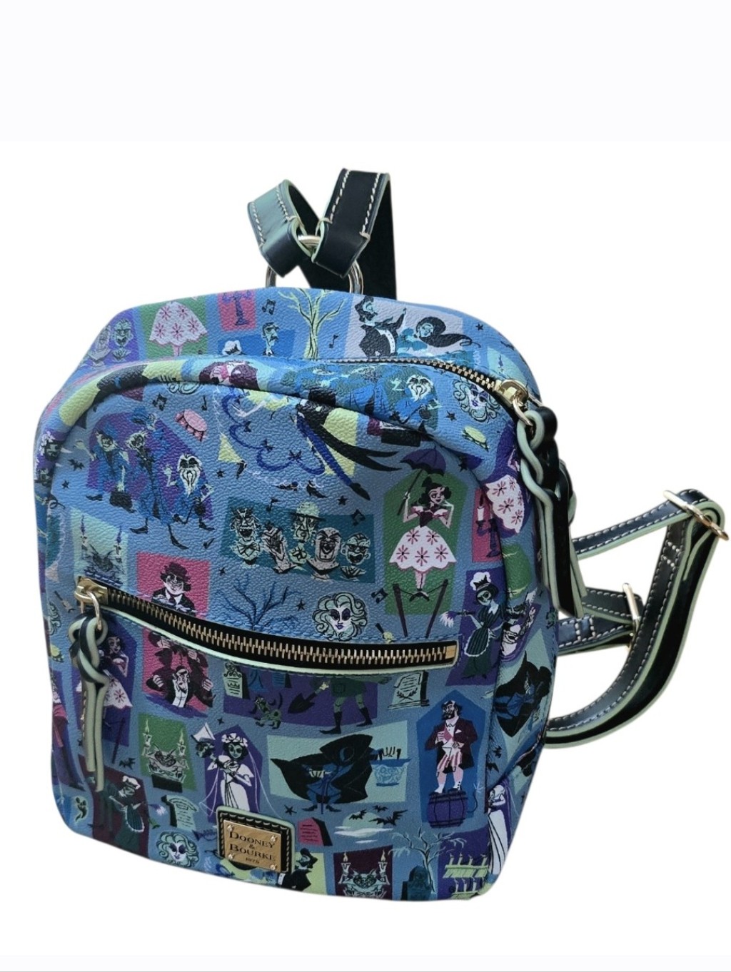 Dooney & Bourke Disney Haunted Mansion Wallpaper Pebbled Leather Backpack